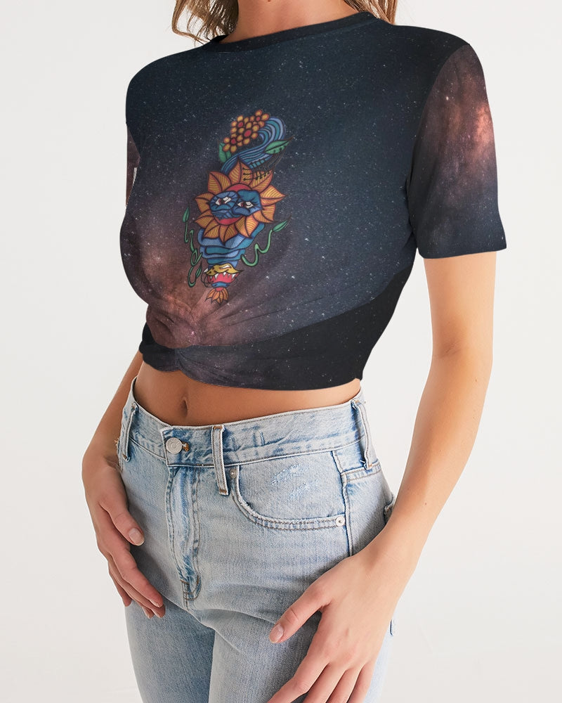 Galaxy 2 Women's Twist-Front Cropped Tee