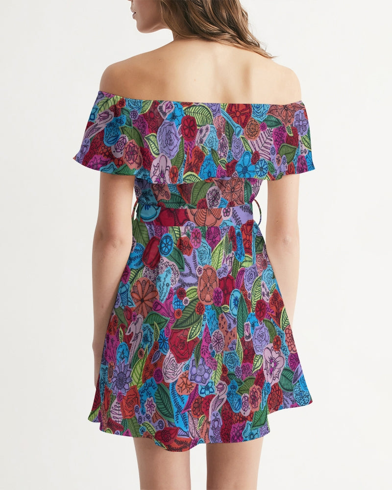 Les Fleurs Women's Off-Shoulder Dress