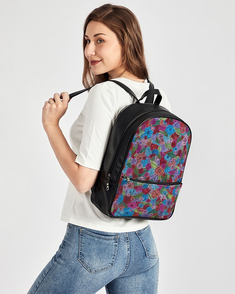 Les Fleurs Classic Faux Leather Backpack