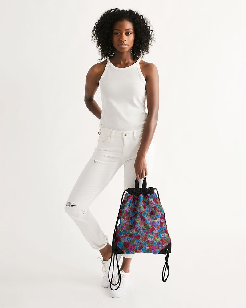 Les Fleurs Canvas Drawstring Bag