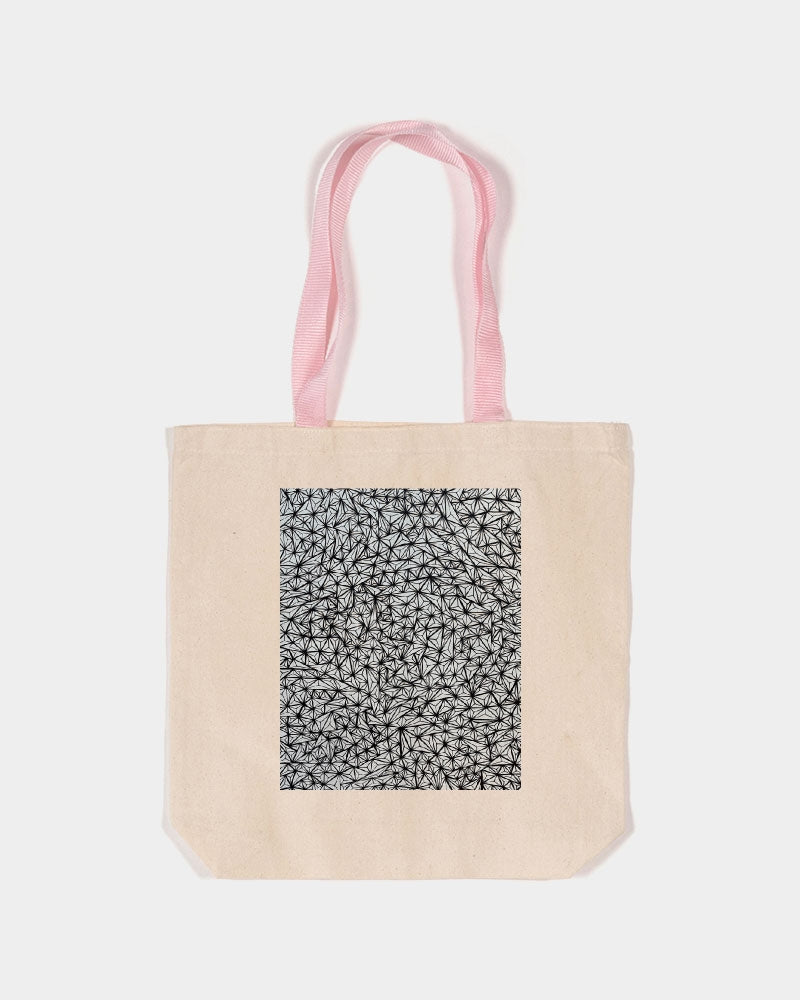 Triangular Mirage Canvas Tote with Contrast-Color Handles | Q-Tees