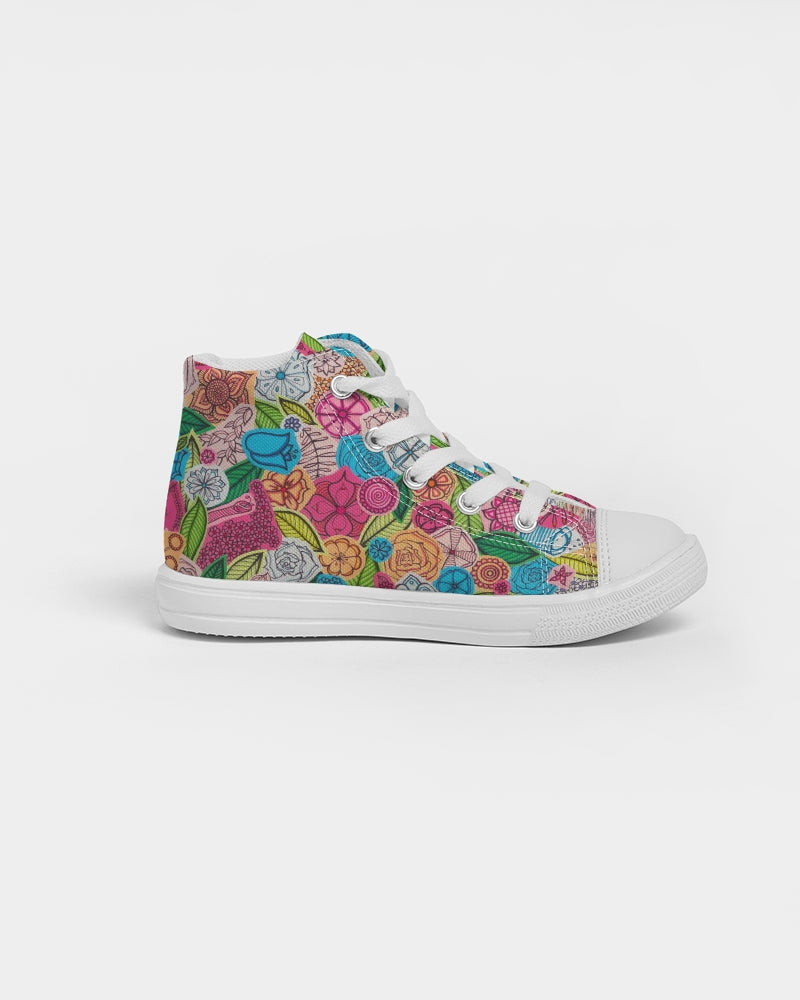 Fleurs de Printemps Kids Hightop Canvas Shoe