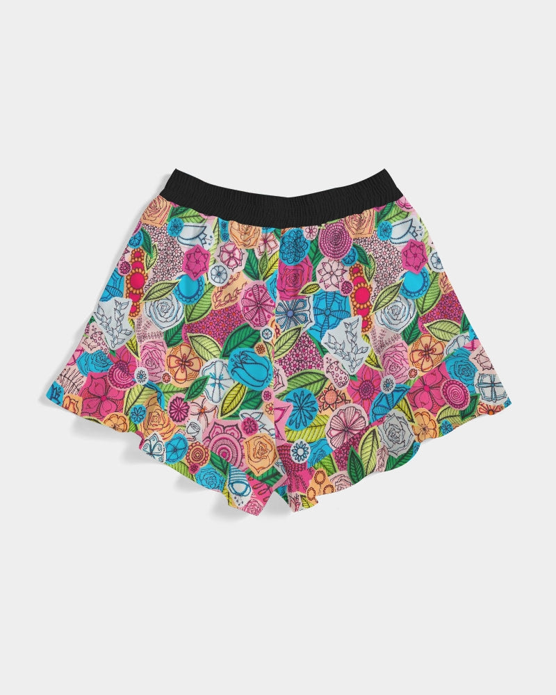 Fleurs de Printemps Women's Ruffle Shorts