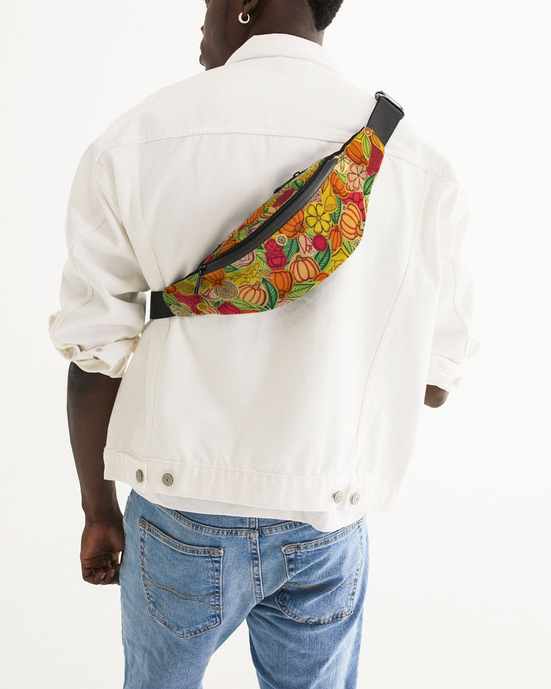 Citrouilles et Fleurs Crossbody Sling Bag