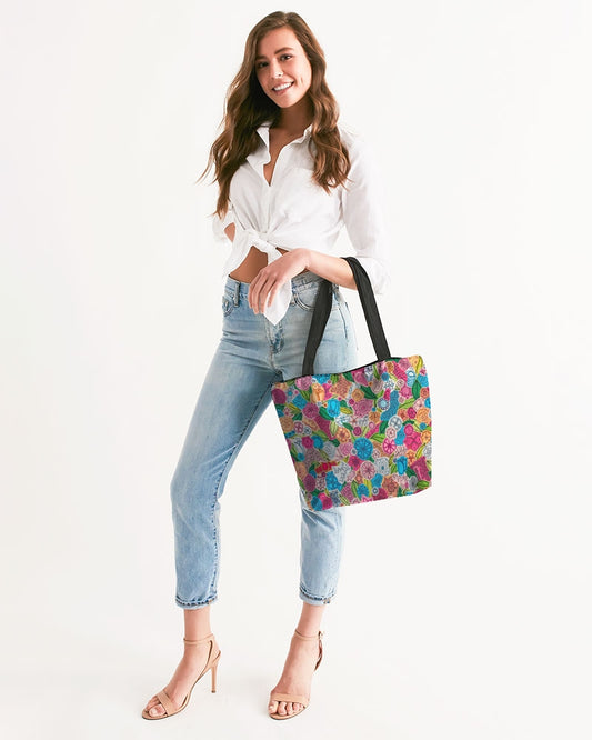 Fleurs de Printemps Canvas Zip Tote