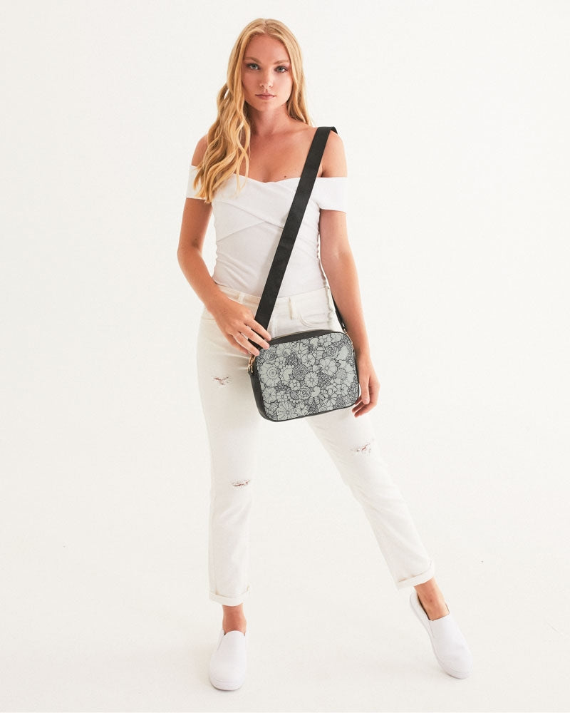 Les Fleurs - B&W Crossbody Bag