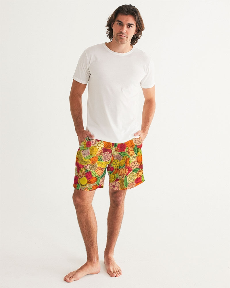 Citrouilles et Fleurs Men's Swim Trunk