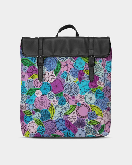 Les Fleurs Violettes Casual Flap Backpack