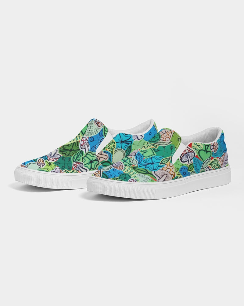 Fleurs et Trèfles Women's Slip-On Canvas Shoe