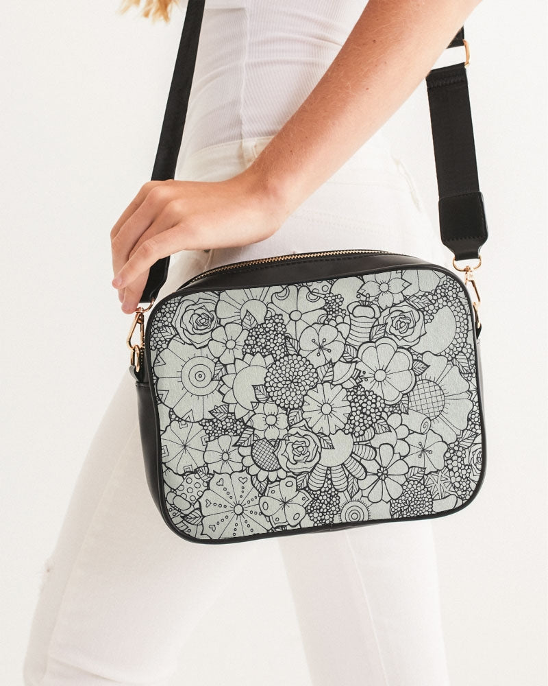 Les Fleurs - B&W Crossbody Bag