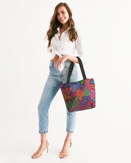 Curled Canvas Zip Tote