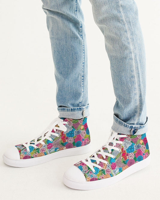 Fleurs de Printemps Men's Hightop Canvas Shoe