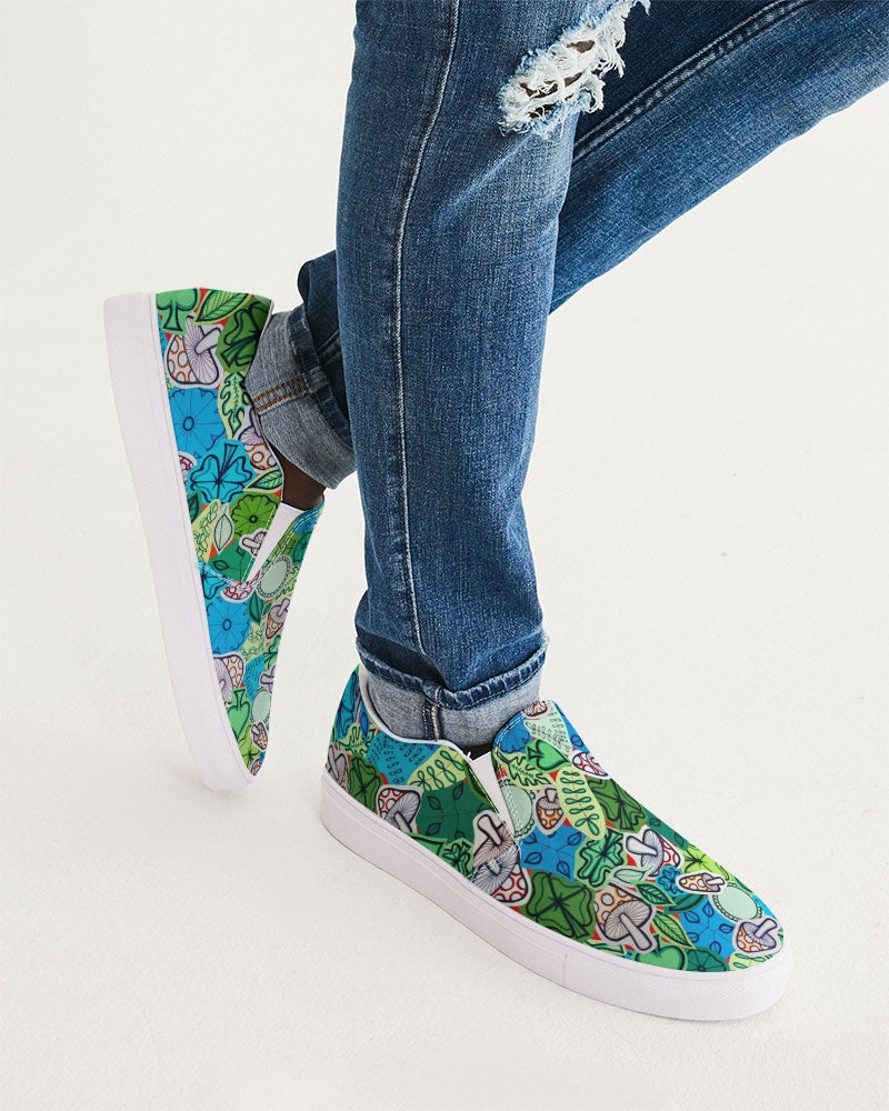 Fleurs et Trèfles Men's Slip-On Canvas Shoe