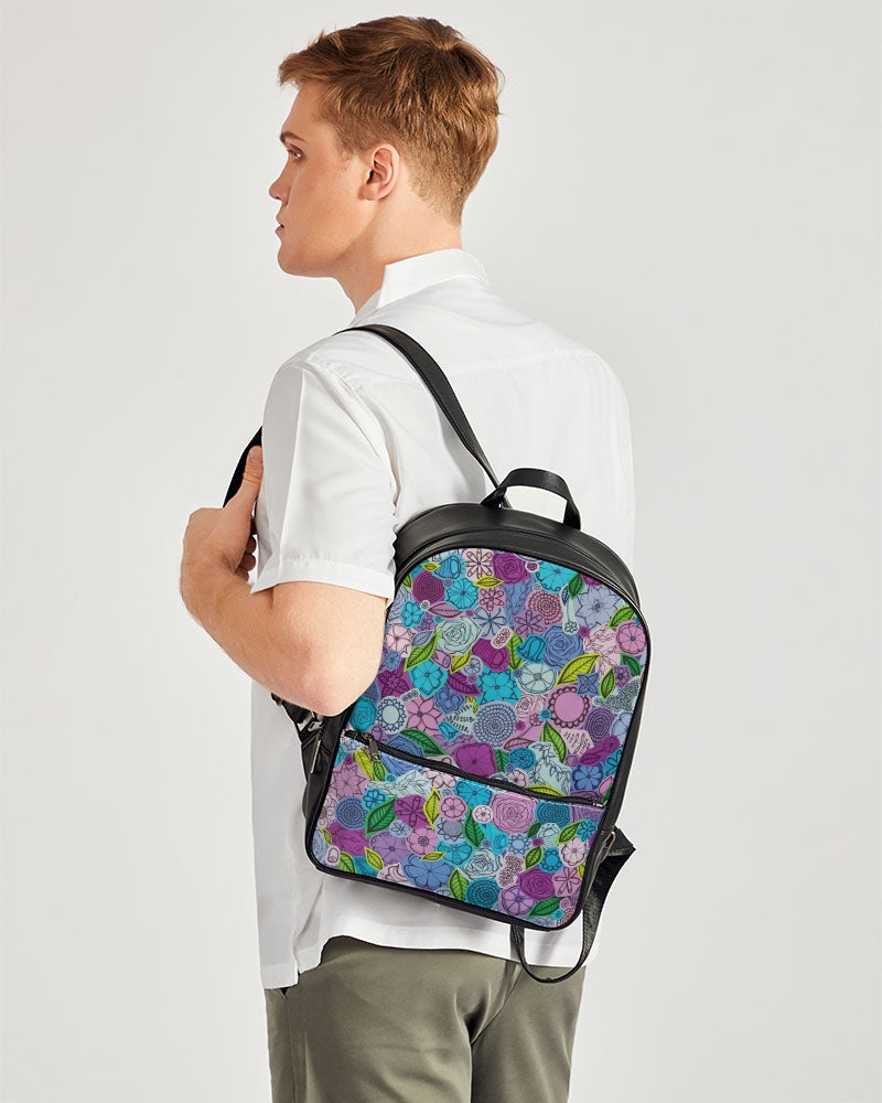 Les Fleurs Violettes Classic Faux Leather Backpack