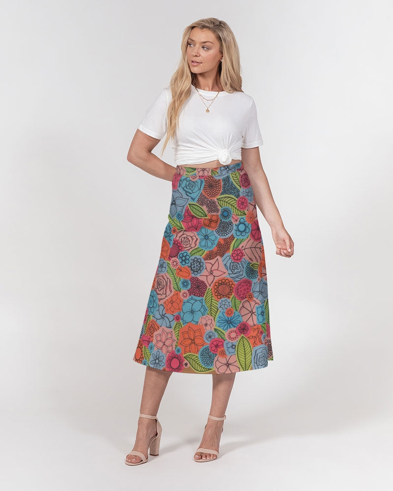 Les Deuxièmes Fleurs Women's A-Line Midi Skirt