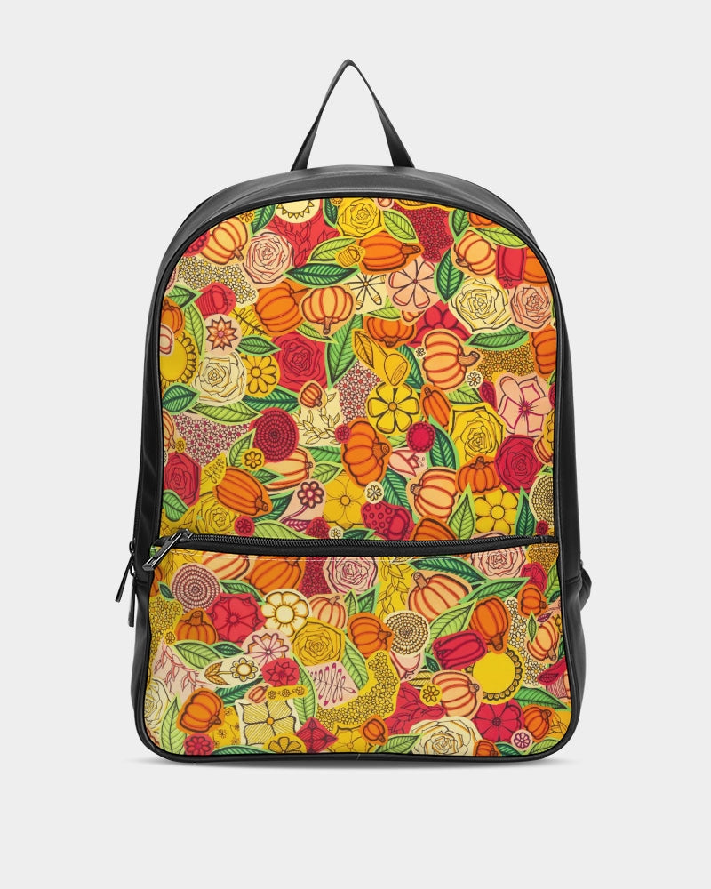 Citrouilles et Fleurs Classic Faux Leather Backpack