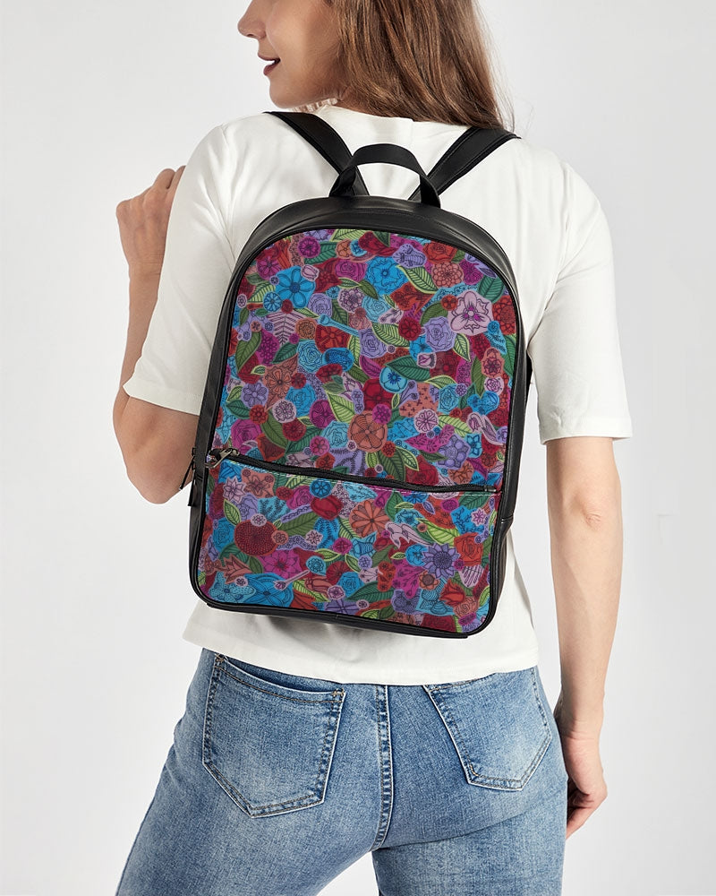 Les Fleurs Classic Faux Leather Backpack