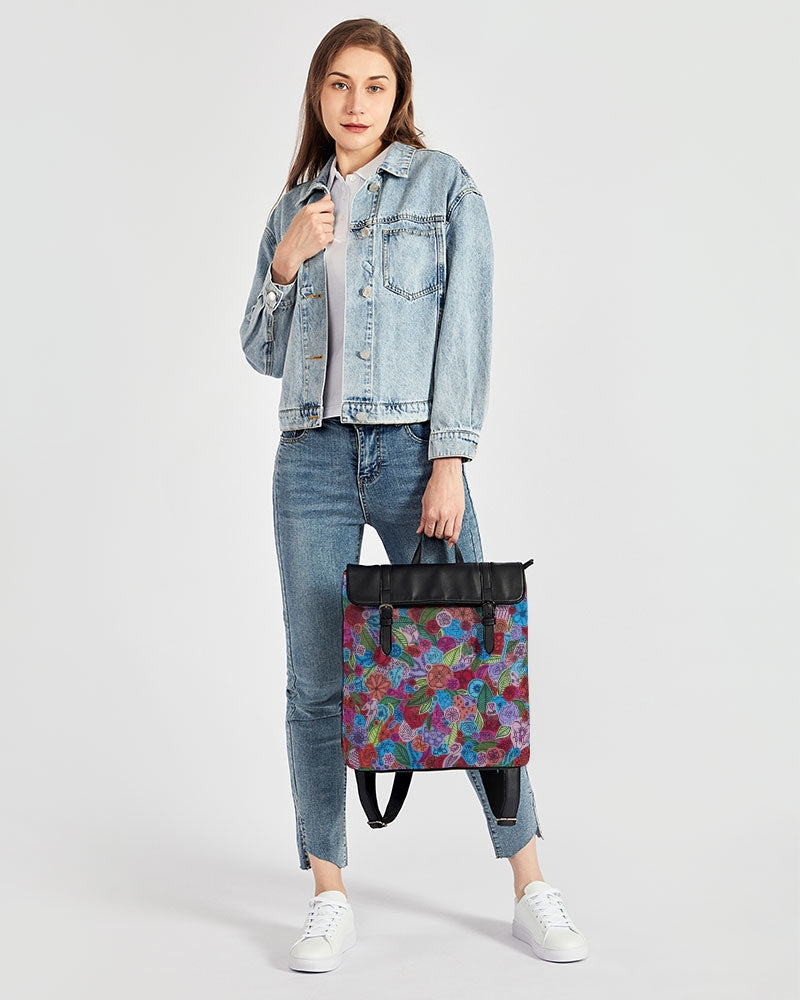 Les Fleurs Casual Flap Backpack