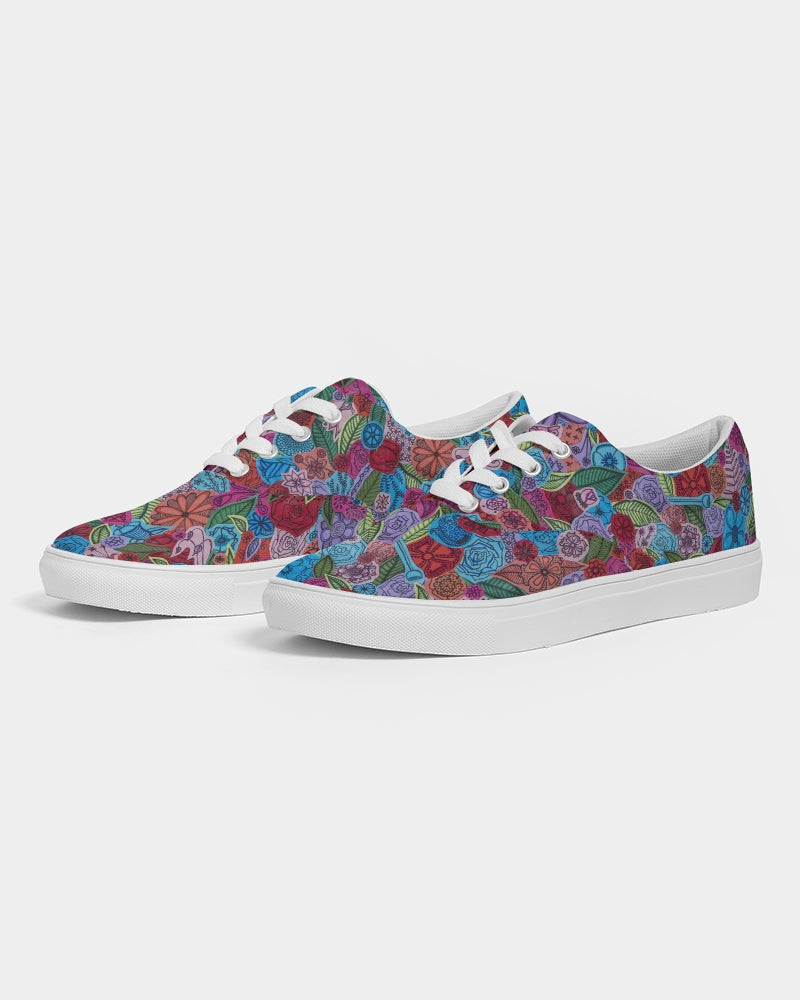 Les Fleurs Women's Lace Up Canvas Shoe