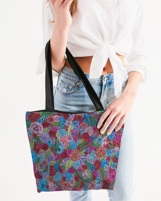 Les Fleurs Canvas Zip Tote