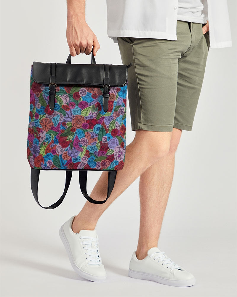 Les Fleurs Casual Flap Backpack