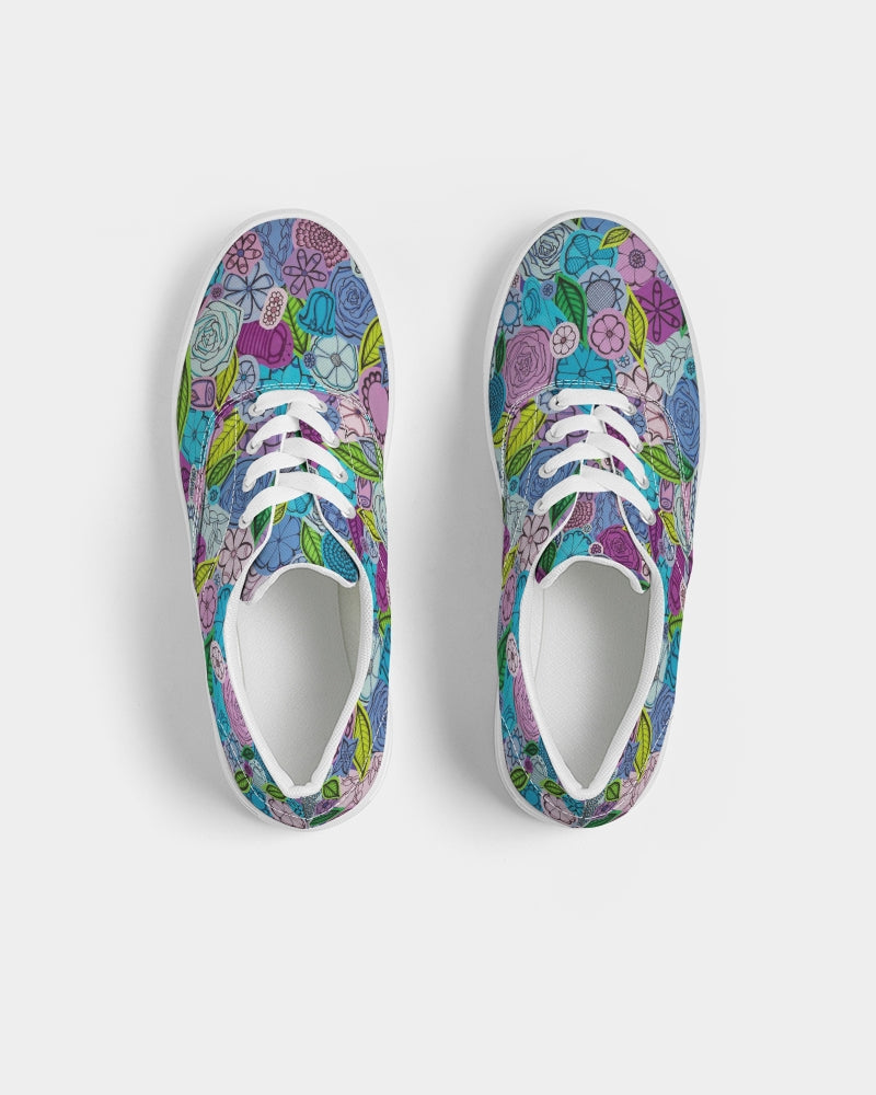 Les Fleurs Violettes Women's Lace Up Canvas Shoe