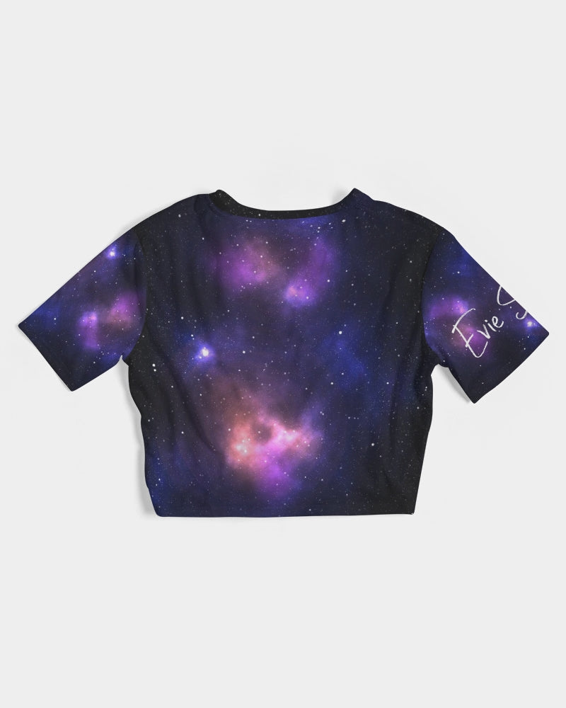 Galaxy 3 Women's Twist-Front Cropped Tee