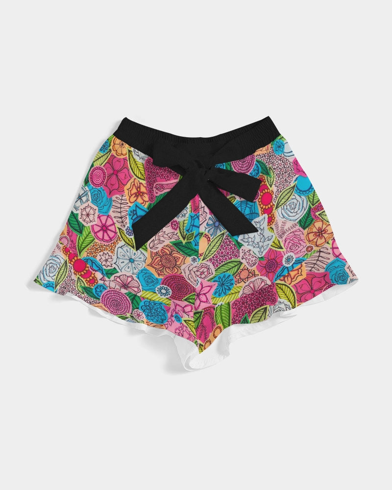 Fleurs de Printemps Women's Ruffle Shorts