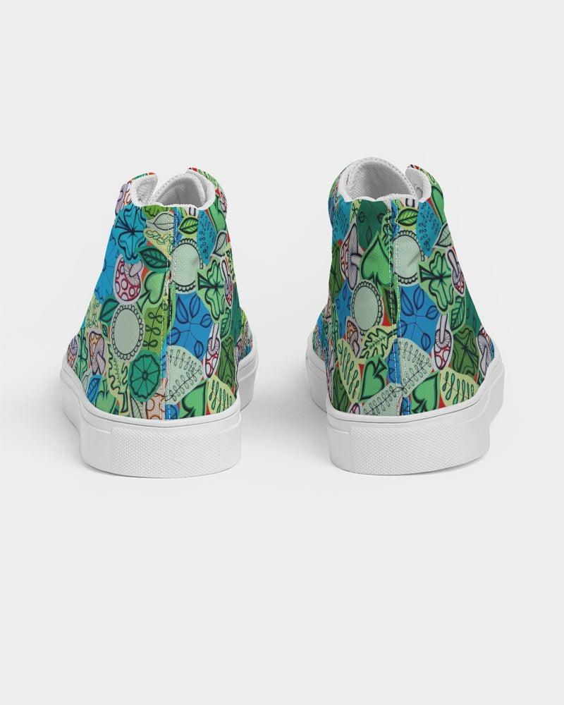 Fleurs et Trèfles Men's Hightop Canvas Shoe