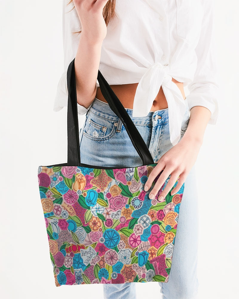 Fleurs de Printemps Canvas Zip Tote