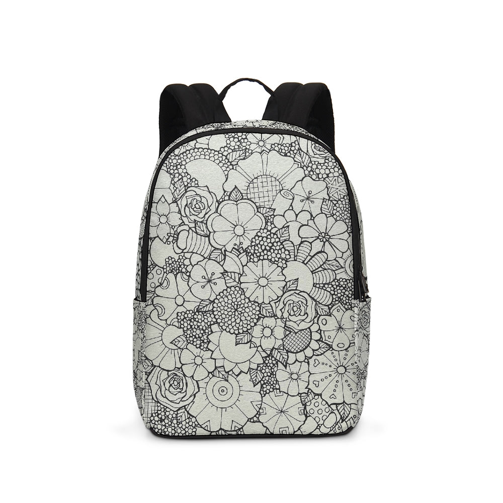 Les Fleurs - B&W Large Backpack