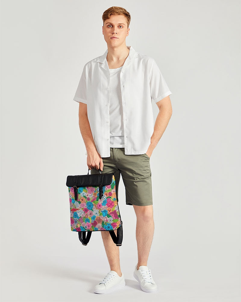 Fleurs de Printemps Casual Flap Backpack