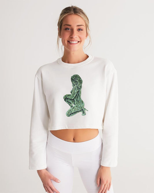 Reine Émeraude Women's Cropped Sweatshirt