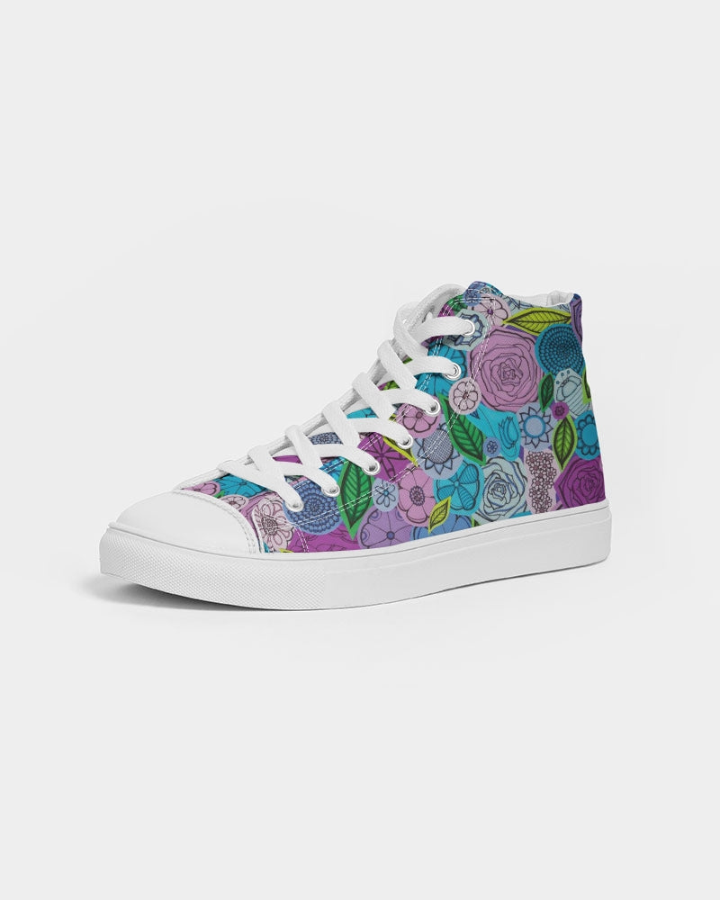 Les Fleurs Violettes Men's Hightop Canvas Shoe