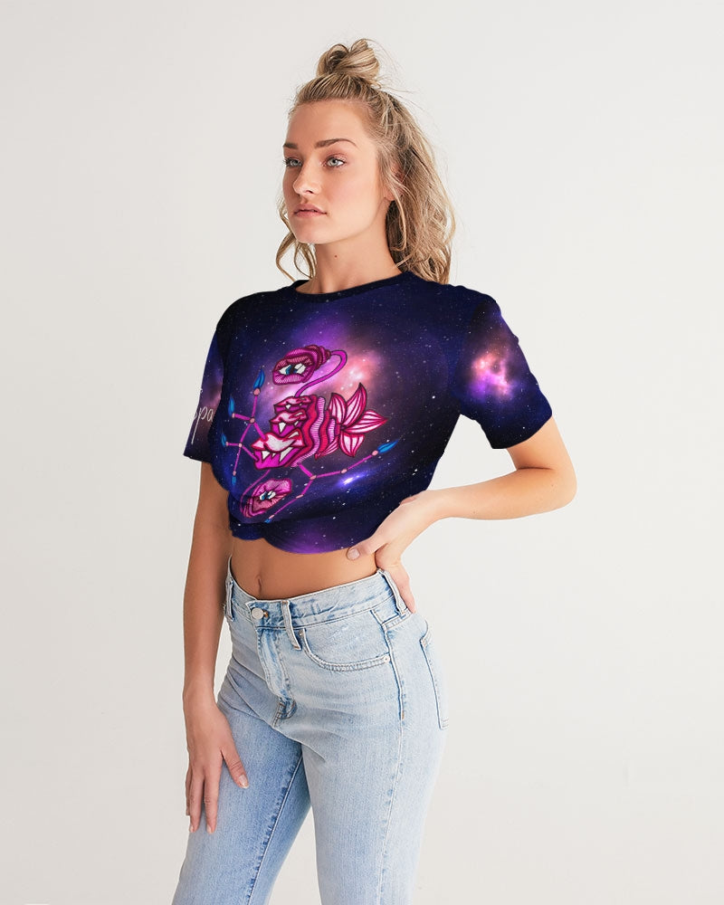 Galaxy 3 Women's Twist-Front Cropped Tee