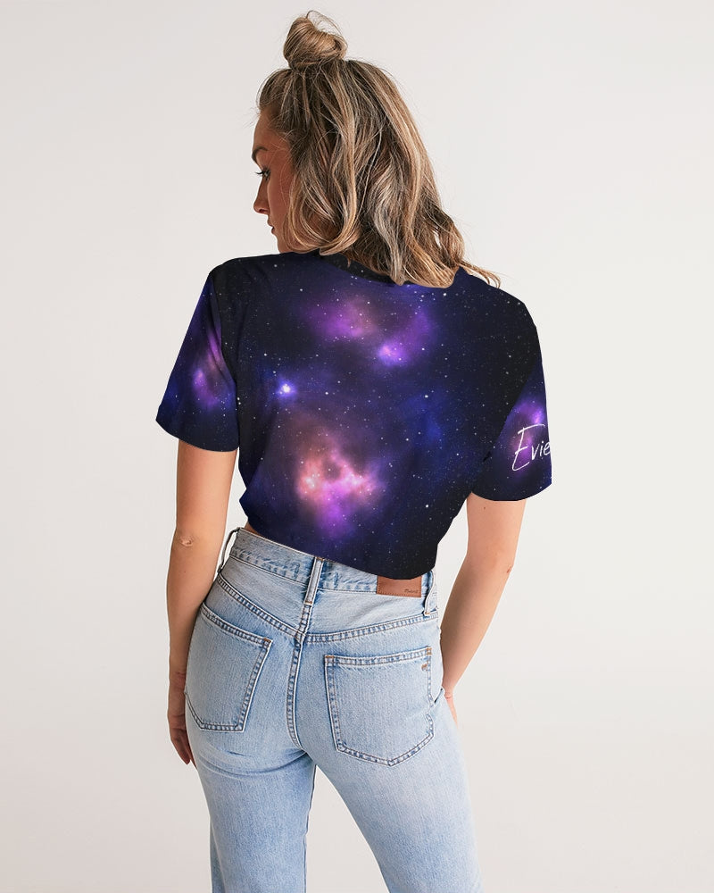 Galaxy 3 Women's Twist-Front Cropped Tee