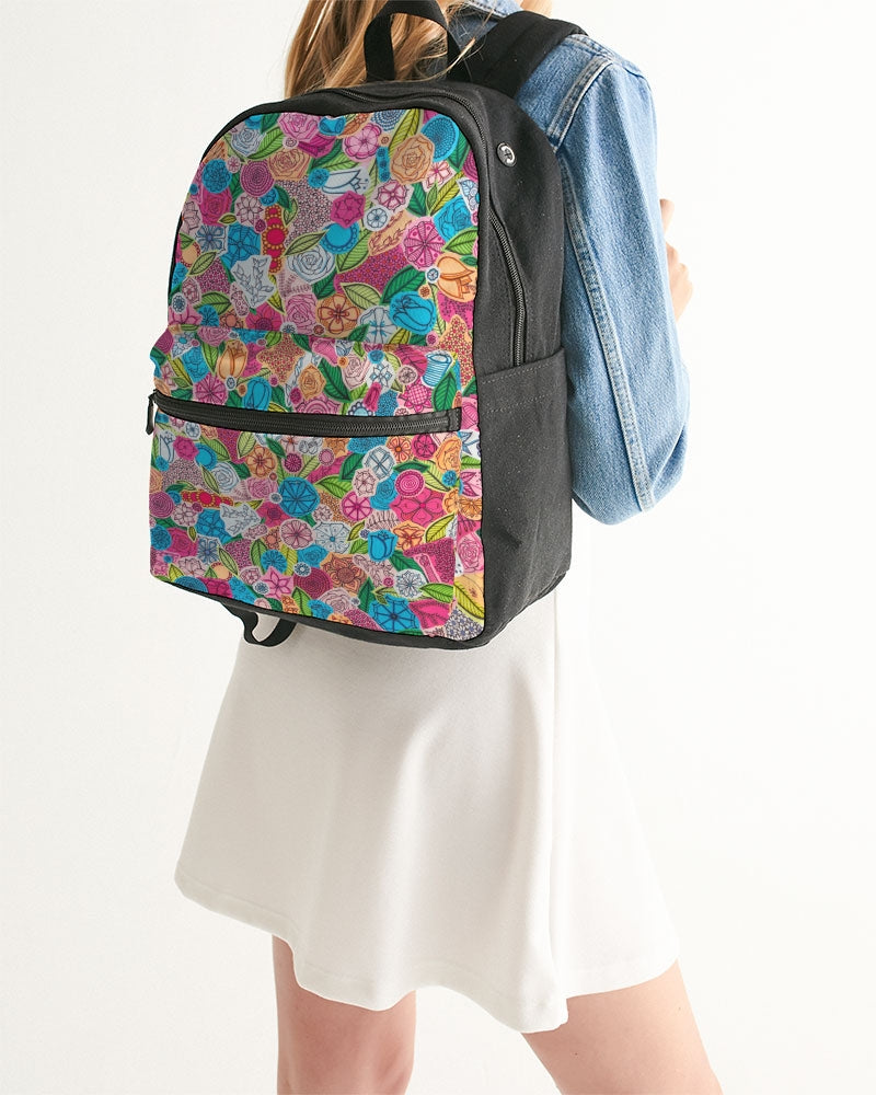 Fleurs de Printemps Small Canvas Backpack