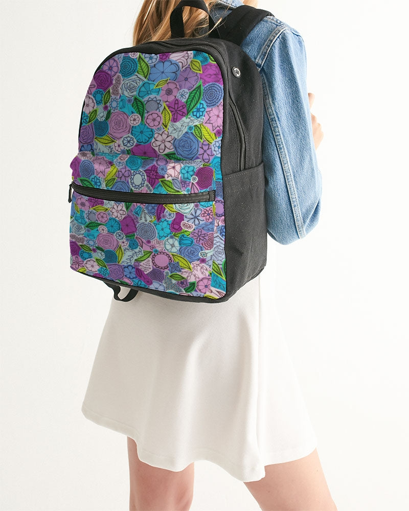 Les Fleurs Violettes Small Canvas Backpack