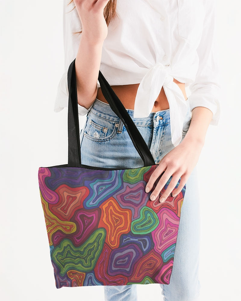 Curled Canvas Zip Tote