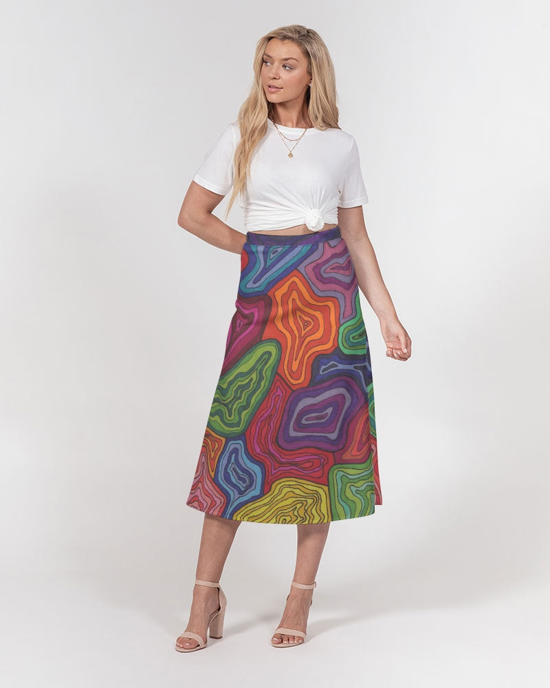 Curled Women's A-Line Midi Skirt