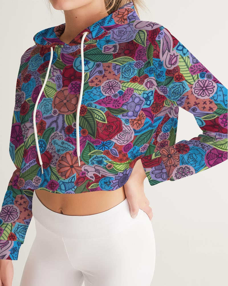 Les Fleurs Women's Cropped Hoodie