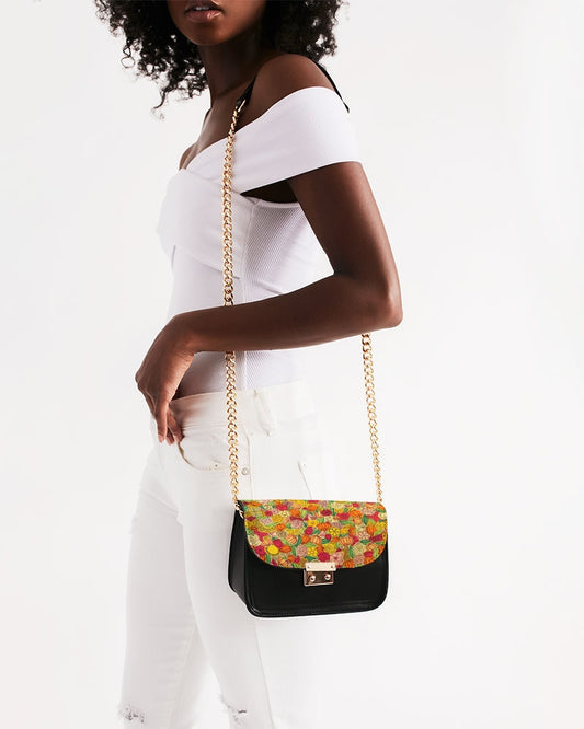 Citrouilles et Fleurs Small Shoulder Bag