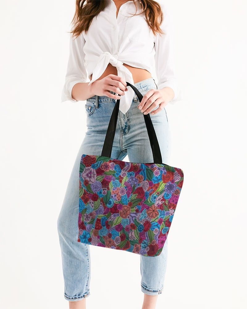 Les Fleurs Canvas Zip Tote