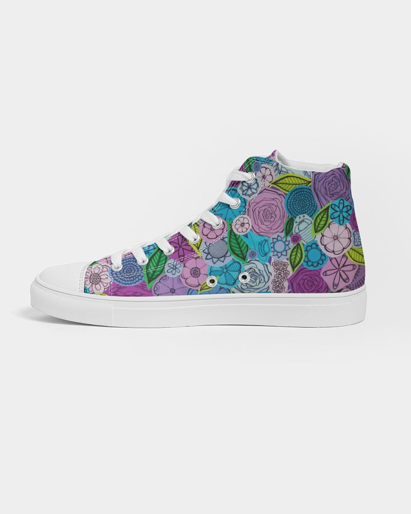 Les Fleurs Violettes Men's Hightop Canvas Shoe