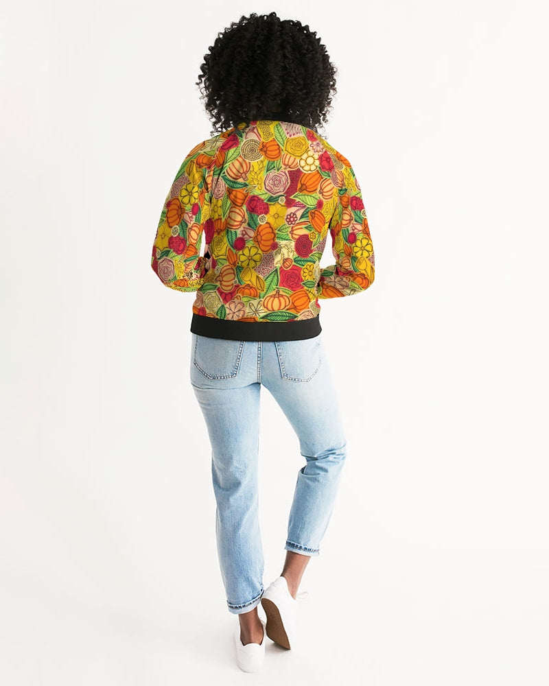 Citrouilles et Fleurs Women's Bomber Jacket