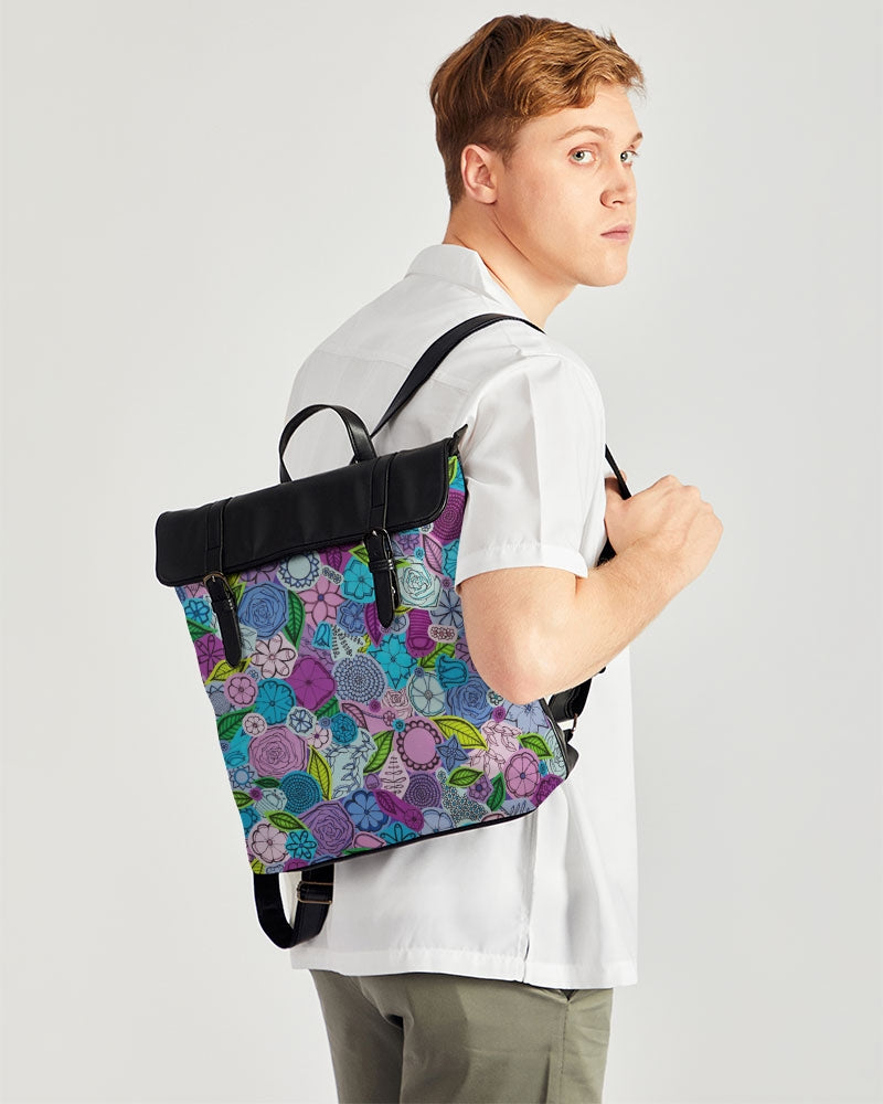 Les Fleurs Violettes Casual Flap Backpack