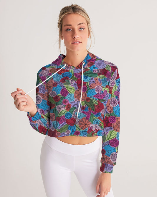 Les Fleurs Women's Cropped Hoodie