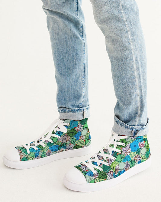 Fleurs et Trèfles Men's Hightop Canvas Shoe