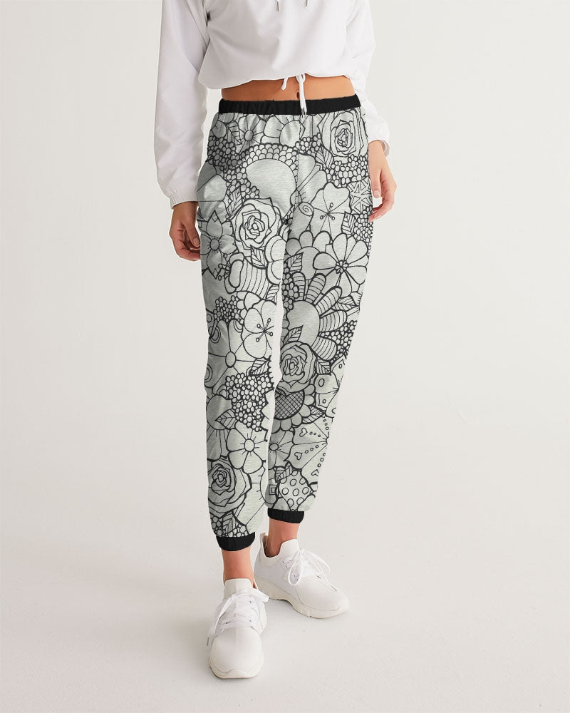 Les Fleurs - B&W Women's Track Pants