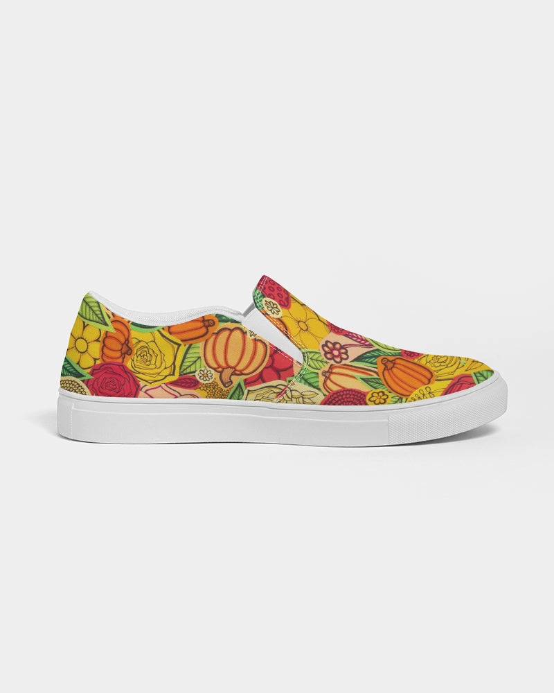 Citrouilles et Fleurs Women's Slip-On Canvas Shoe